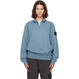 Stone Island Stone Island Blue 6100021 Brushed Organic Cotton Fleece Sweater