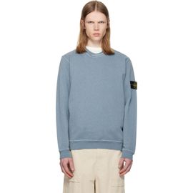 Stone Island Stone Island Blue 6100034 Malfilé Fleece 'Old' Effect Sweatshirt