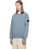 Stone Island Stone Island Blue 6100034 Malfilé Fleece 'Old' Effect Sweatshirt - 4