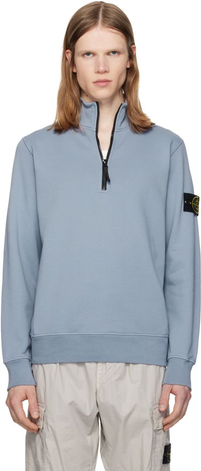 Stone Island Stone Island Blue 6100061 Organic Cotton Fleece Sweatshirt