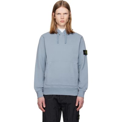 Stone Island Stone Island Blue 6100062 Organic Cotton Fleece Hoodie