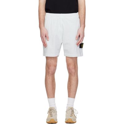 Stone Island Stone Island Blue 6200014 Malfilé Fleece Old Effect Shorts