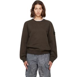 Stone Island Stone Island Brown 6100049 Brushed Organic Cotton Fleece Sweatshirt