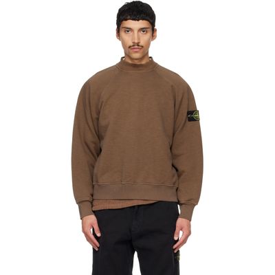 Stone Island Stone Island Brown 6100053 Tubular Cotton Fleece Sweatshirt