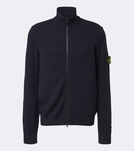 Stone Island Stone Island Compass badge virgin wool zip-up cardigan