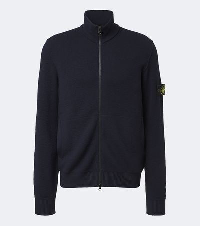 Stone Island Stone Island Compass badge virgin wool zip-up cardigan