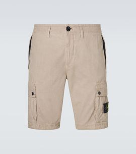 Stone Island Stone Island Compass cotton canvas shorts