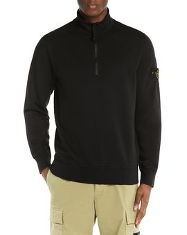 Stone Island Stone Island Felpa Solid Cotton Quarter Zip Sweater