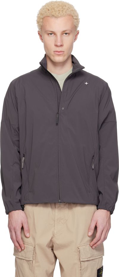 Stone Island Stone Island Gray 1200035 Recycled Stretch Nylon Tela S.I. Stellina Jacket