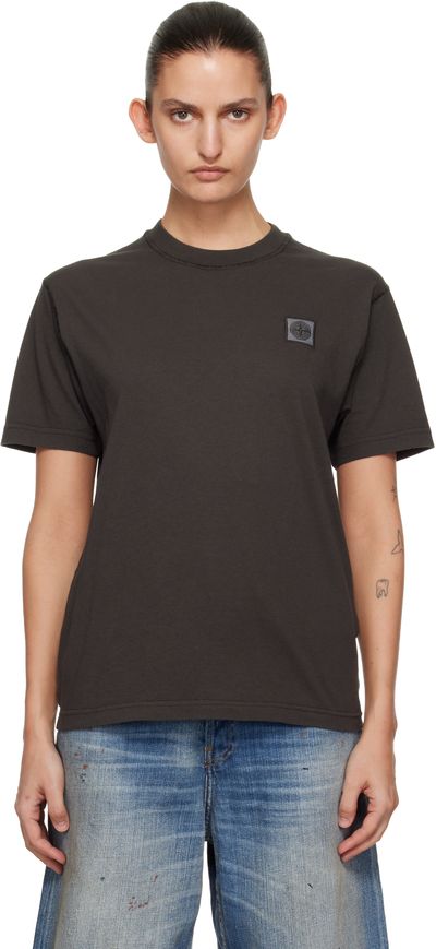 Stone Island Stone Island Gray 2100026 Organic Cotton Jersey 'Fissato' Effect T-shirt