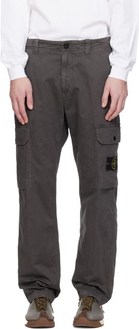 Stone Island Stone Island Gray 3100011 Organic Broken Twill Old Effect Cargo Pants