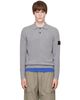 Stone Island Stone Island Gray 5100018 Geelong Wool LS Polo - 1