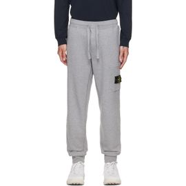 Stone Island Stone Island Gray 6200010 Organic Mélange Cotton Fleece Sweatpants