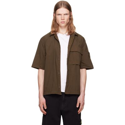 Stone Island Stone Island Khaki 1200019 Nylon Smerigliato S.I. Ghost Shirt