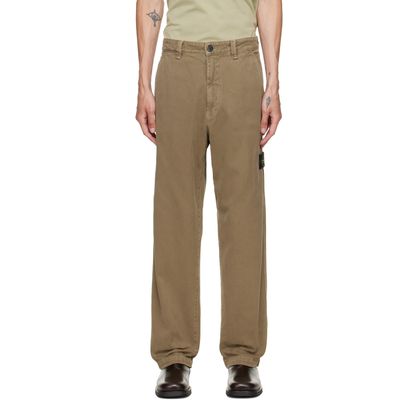 Stone Island Stone Island Khaki 3100014 Organic Panama Cotton Trousers