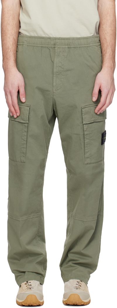 Stone Island Stone Island Khaki 3100020 Stretch Organic Cotton Twill Cargo Pants
