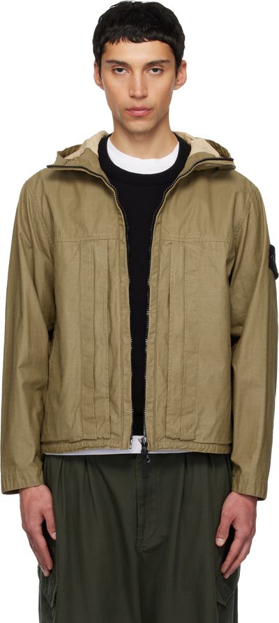 Stone Island Stone Island Khaki 4100012 Double-Coated Cotton Ripstop Jacket