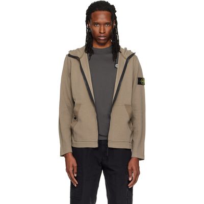 Stone Island Stone Island Khaki 6100020 Organic Cotton Interlock Hoodie