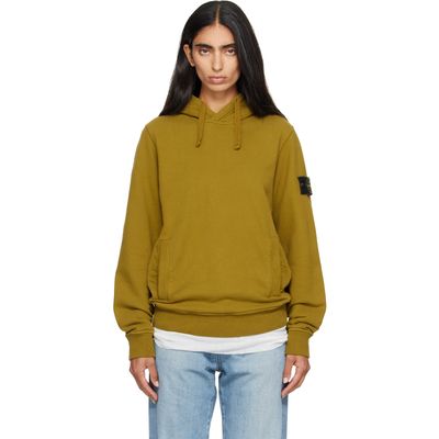 Stone Island Stone Island Khaki 6100048 Brushed Organic Cotton Fleece Hoodie