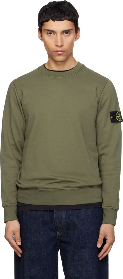 Stone Island Stone Island Khaki 6100060 Organic Cotton Fleece Sweatshirt