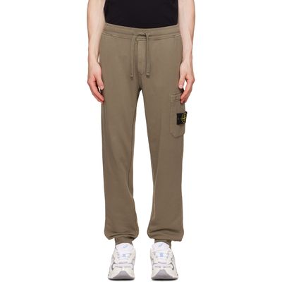 Stone Island Stone Island Khaki 6200010 Organic Cotton Fleece Sweatpants