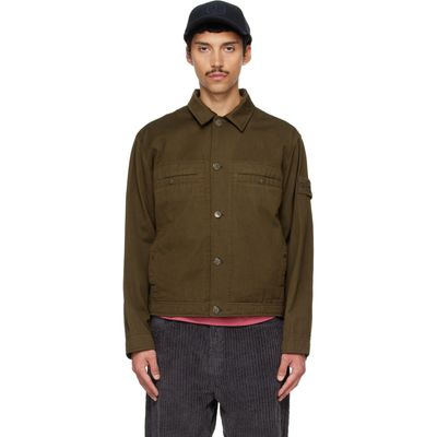 Stone Island Stone Island Khaki Q100039 Wool Cotton Biker Jacket