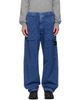 Stone Island Stone Island Navy 3100001 Hollow Fibre Indigo-TC Marmo Corrosion Trousers - 1