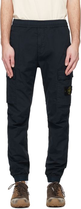 Stone Island Stone Island Navy 3100031 Stretch Cotton Tela 'Paracadute' Cargo Pants