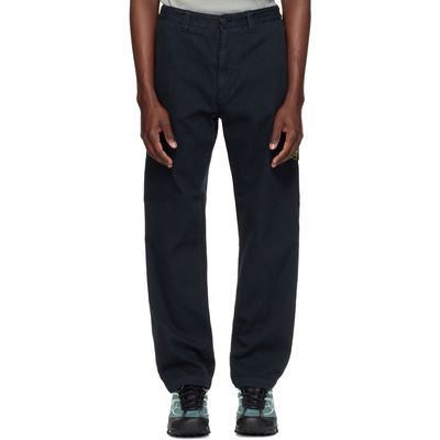 Stone Island Stone Island Navy 3100052 Cotton Herringbone Trousers