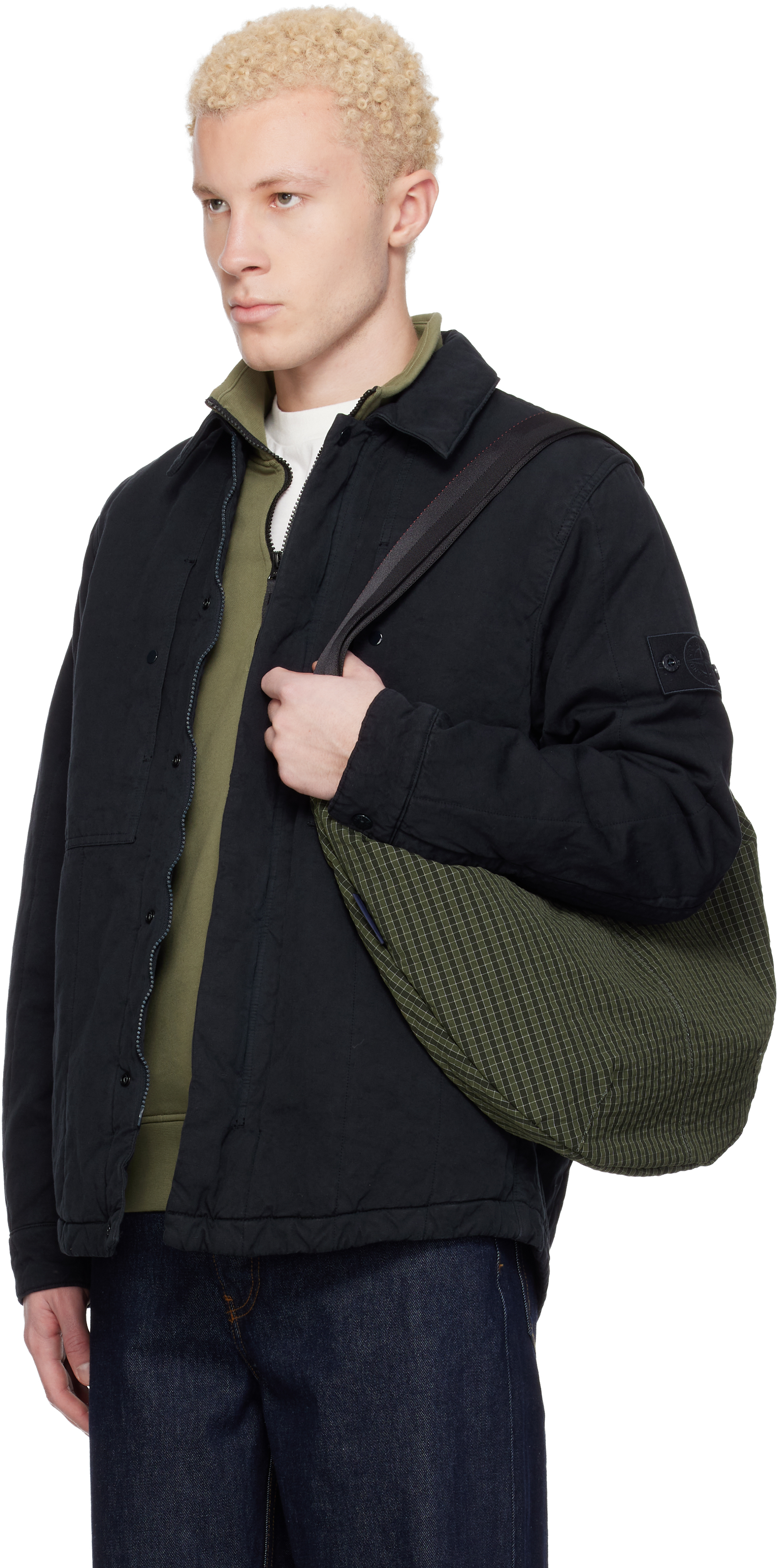 Stone Island - Navy 4100038 Cotton Linen Quilted-TC Ghost Jacket