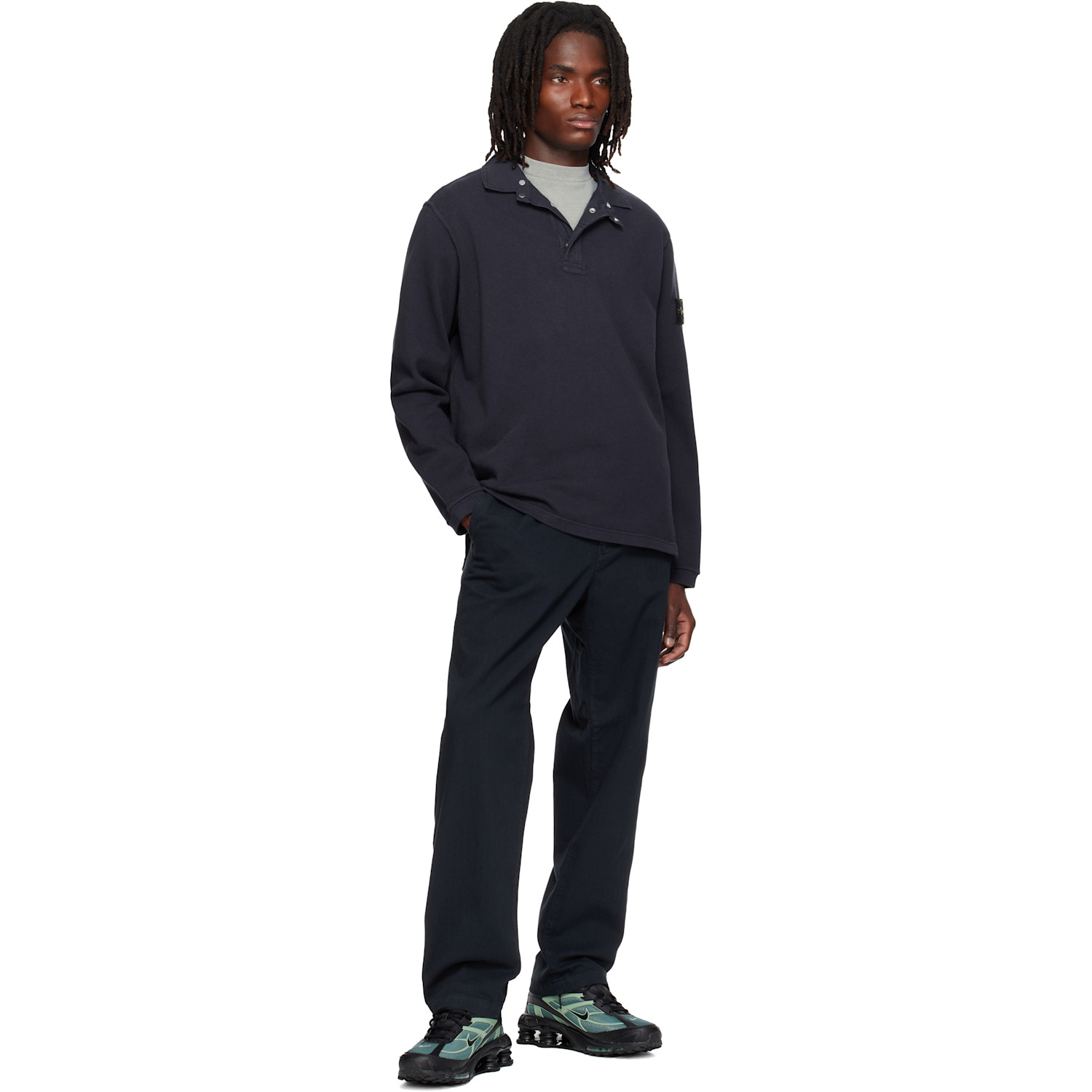 Stone Island - Navy 6100001 Heavy Cotton Jersey Polo