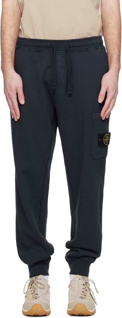 Stone Island Stone Island Navy 6200021 Organic Cotton Fleece Cargo Pants