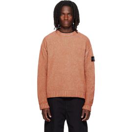 Stone Island Stone Island Orange 5100016 Treated Cotton Chenille Sweater