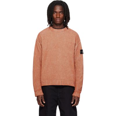 Stone Island Stone Island Orange 5100016 Treated Cotton Chenille Sweater