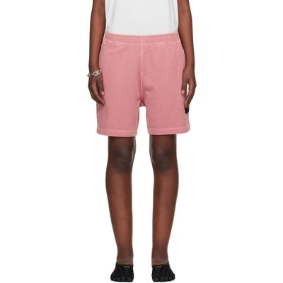 Stone Island Stone Island Pink 6200014 Malfilé Fleece Old Effect Shorts