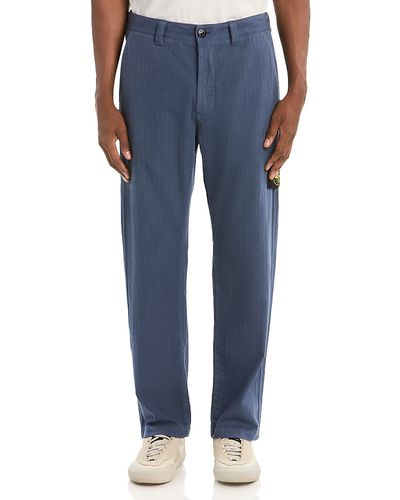Stone Island Stone Island Straight Fit Cotton Trousers