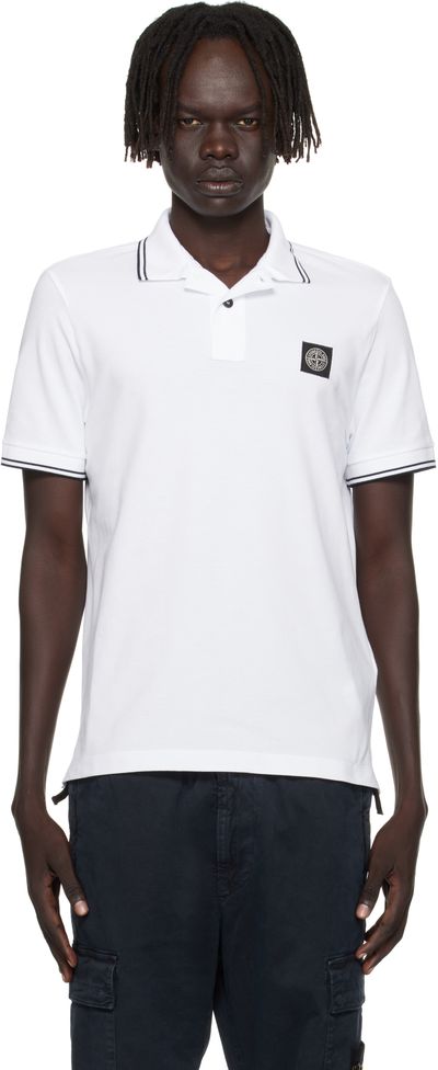 Stone Island Stone Island White 2200007 Piqué Polo