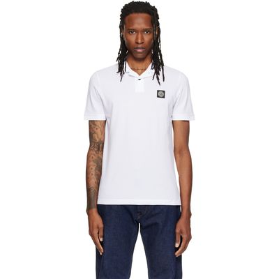 Stone Island Stone Island White 2200008 Organic Cotton Piqué Polo