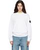 Stone Island Stone Island White 6100057 Heavy Organic Cotton Jersey Sweatshirt - 1