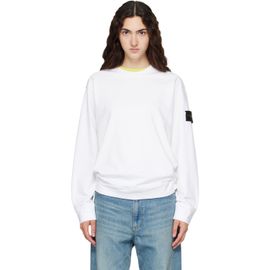 Stone Island Stone Island White 6100057 Heavy Organic Cotton Jersey Sweatshirt