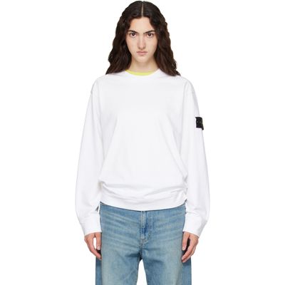 Stone Island Stone Island White 6100057 Heavy Organic Cotton Jersey Sweatshirt