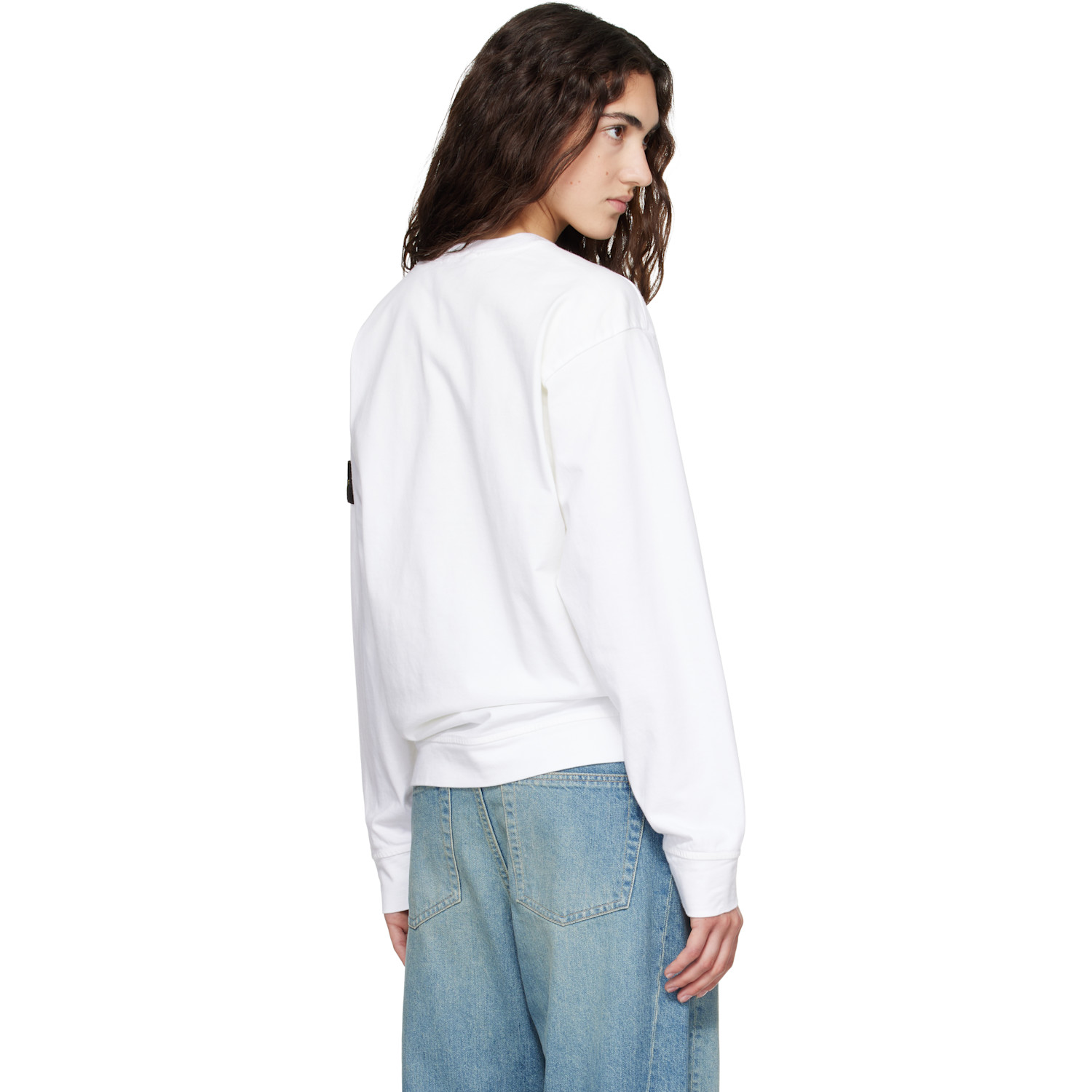 Stone Island - White 6100057 Heavy Organic Cotton Jersey Sweatshirt