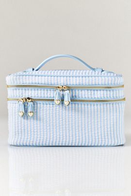 Stoney Clover Lane Seersucker Double Zip Cosmetic Bag