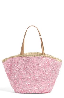 Stoney Clover Lane Stoney Clover Lane Curve Sequin Raffia Tote
