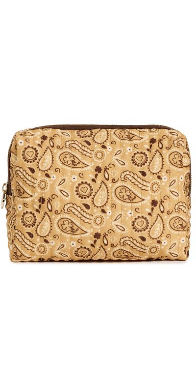 Stoney Clover Lane Stoney Clover Lane Large Bandana Print Canvas Pouch Yellow Paisley Print One
