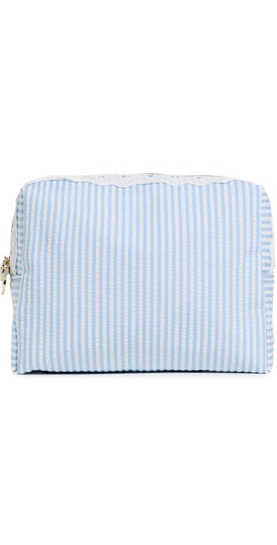 Stoney Clover Lane Stoney Clover Lane Large Pouch Blue Seersucker One