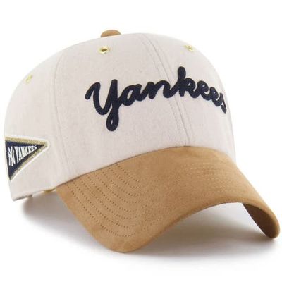 Stoney Clover Lane X '47 Stoney Clover Lane X '47 Men's '47 x Stoney Clover Lane Natural/Tan New York Yankees Script Charm Clean Up Adjustable Hat 