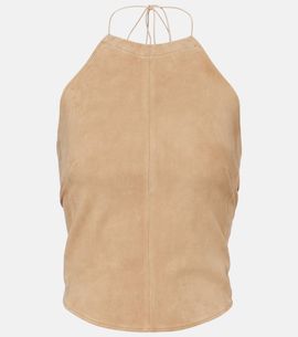 Stouls Stouls Rosie halterneck suede top
