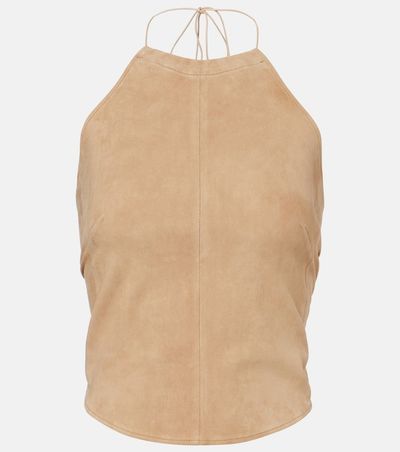 Stouls Stouls Rosie halterneck suede top