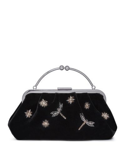 Strathberry Strathberry Frame Black Velvet Clutch